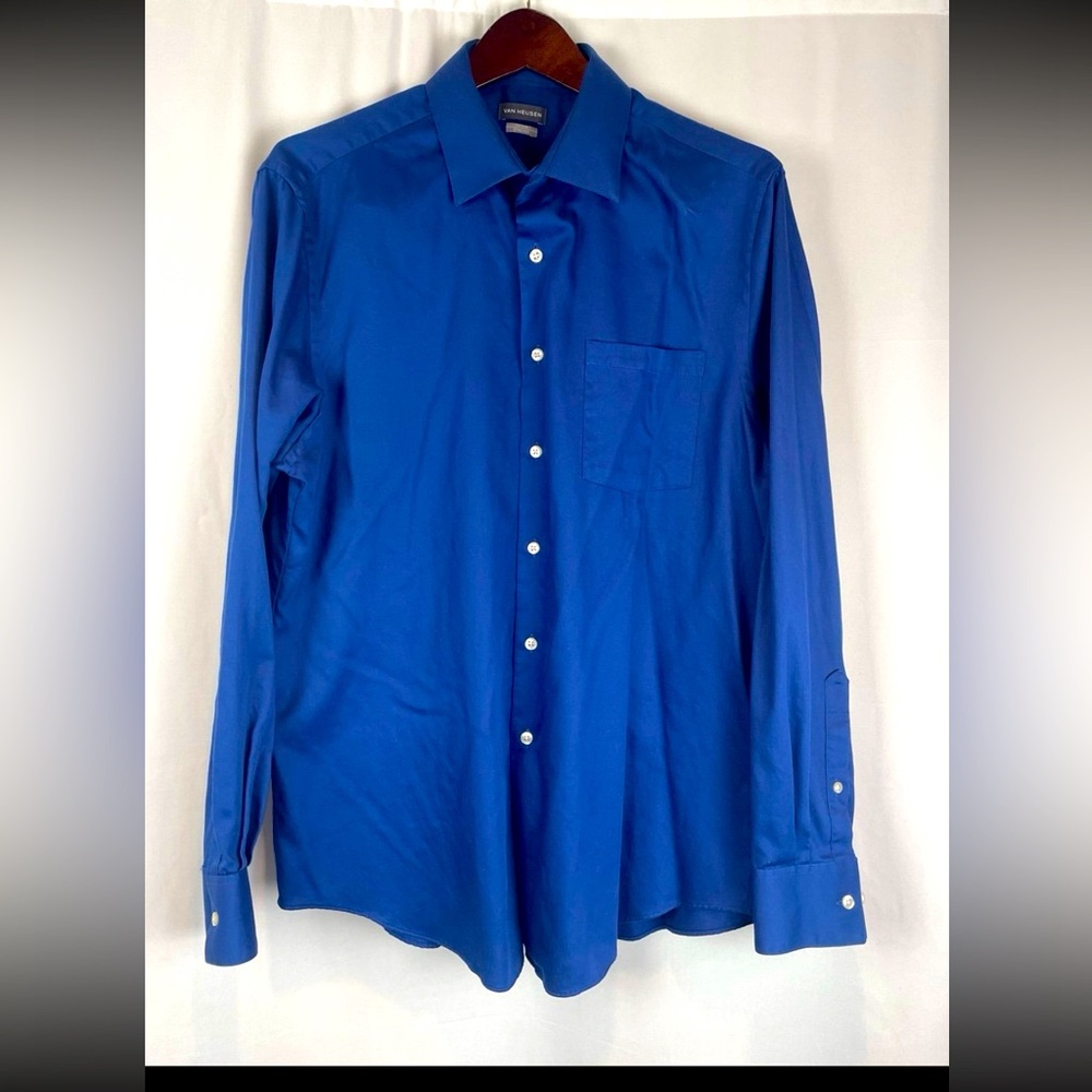 Men ’s Dark Blue Button-up Shirt - Van Heusen - Size 16 1/2